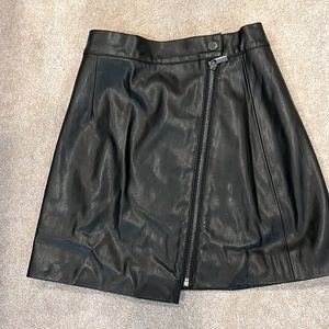 French Connection black leather skirt